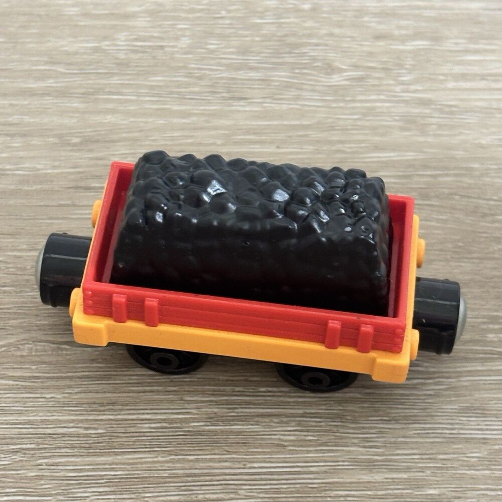 Mattel Thomas Friends Wooden Railway Low Cargo Coal Train Toy Red Orange 2013
